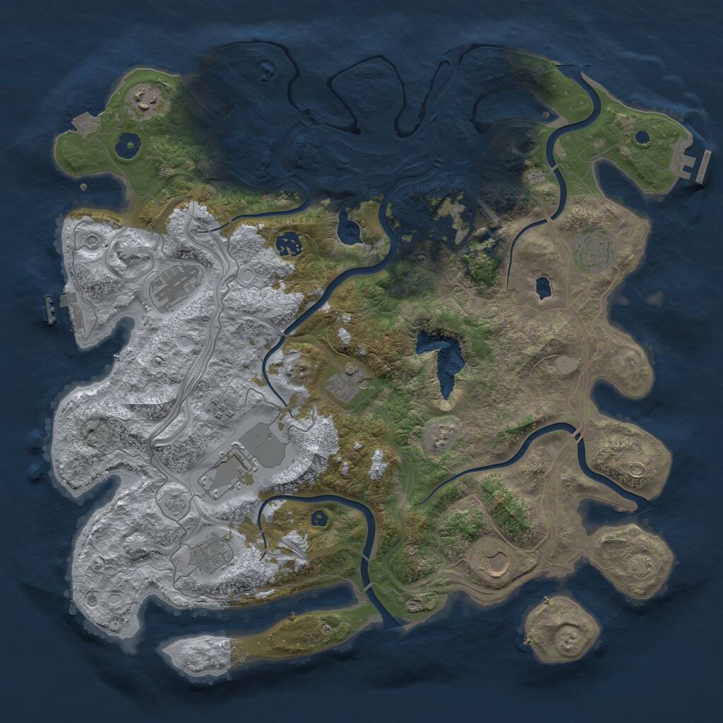 Rust Map: Procedural Map, Size: 4250, Seed: 846705338, 16 Monuments