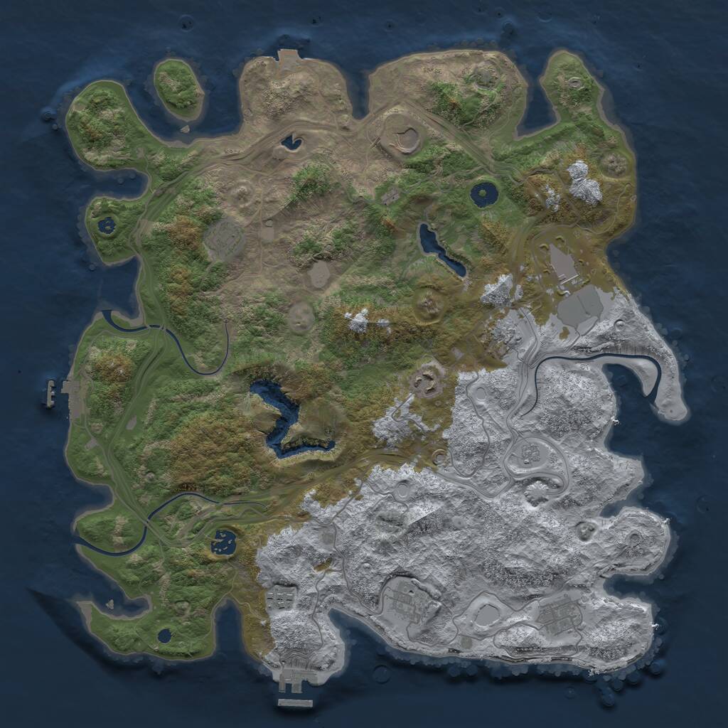 Rust Map: Procedural Map, Size: 4250, Seed: 299763611, 14 Monuments