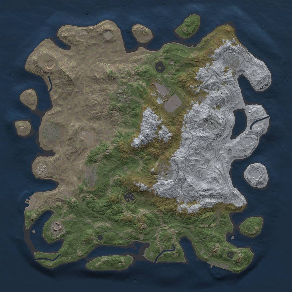Rust Map: Procedural Map, Size: 4250, Seed: 726942402, 20 Monuments