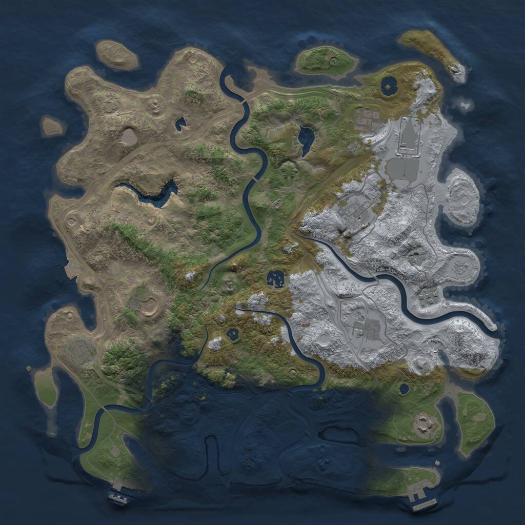 Rust Map: Procedural Map, Size: 4300, Seed: 1853648381, 15 Monuments