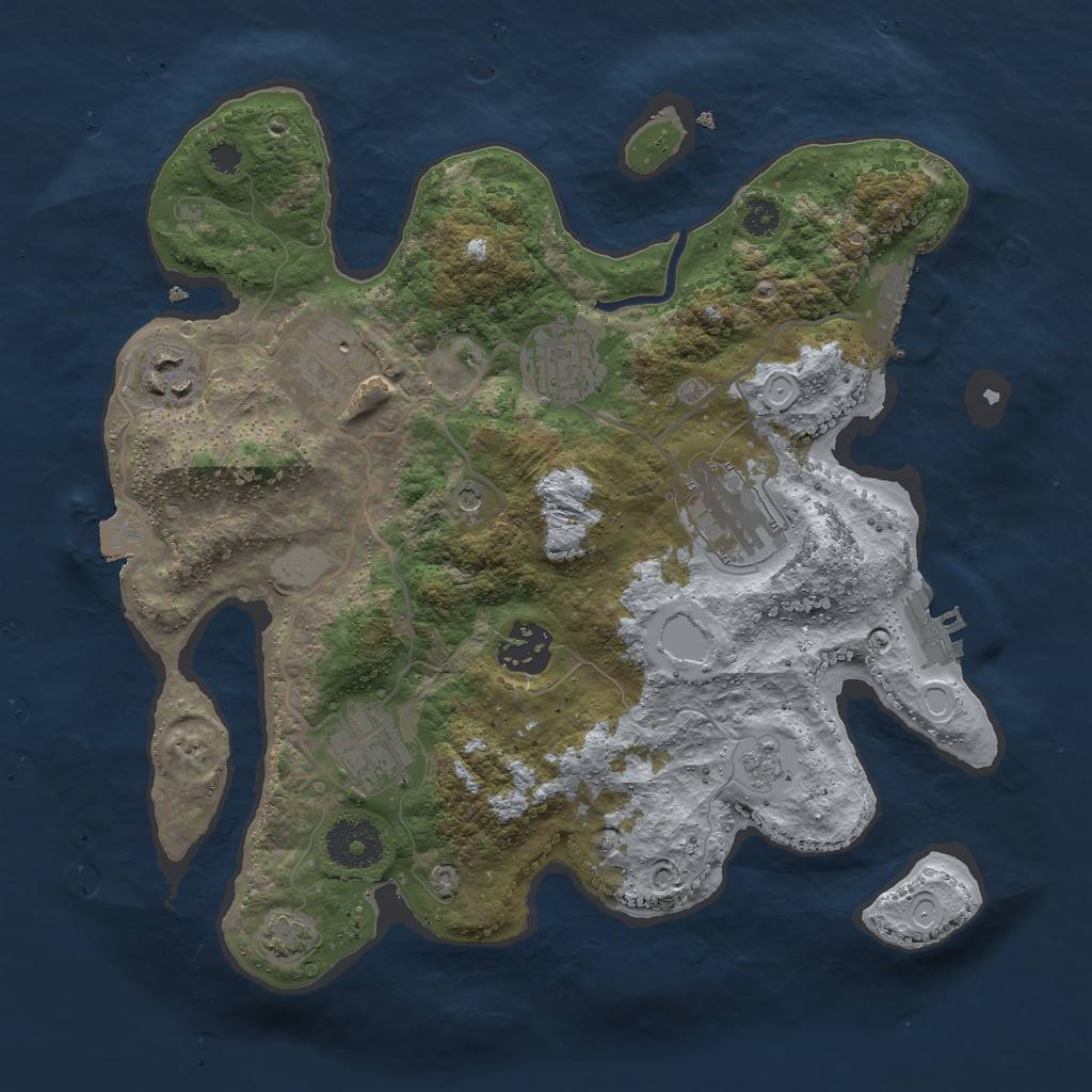Rust Map: Procedural Map, Size: 3046, Seed: 3167, 14 Monuments