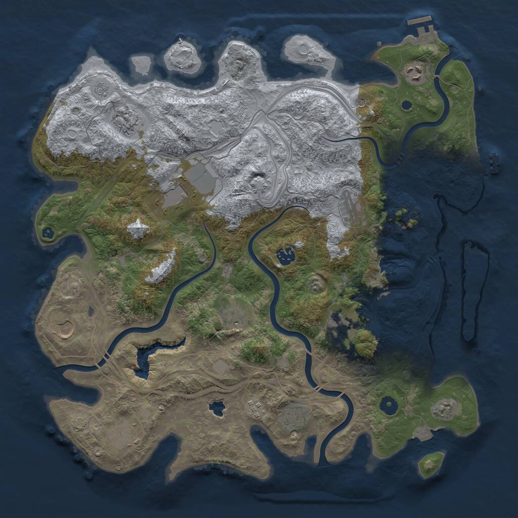 Rust Map: Procedural Map, Size: 4300, Seed: 347585262, 17 Monuments