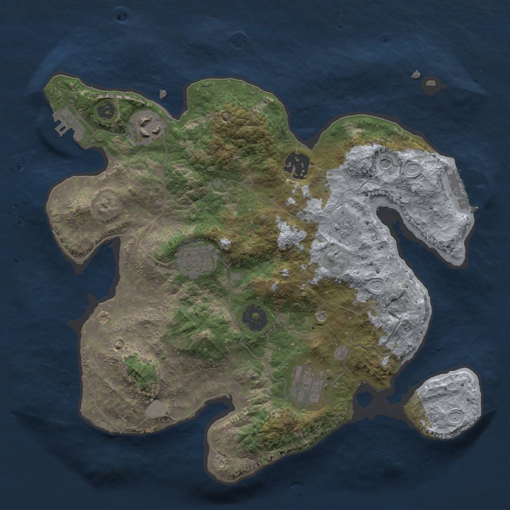 Rust Map: Procedural Map, Size: 3000, Seed: 948098100, 13 Monuments