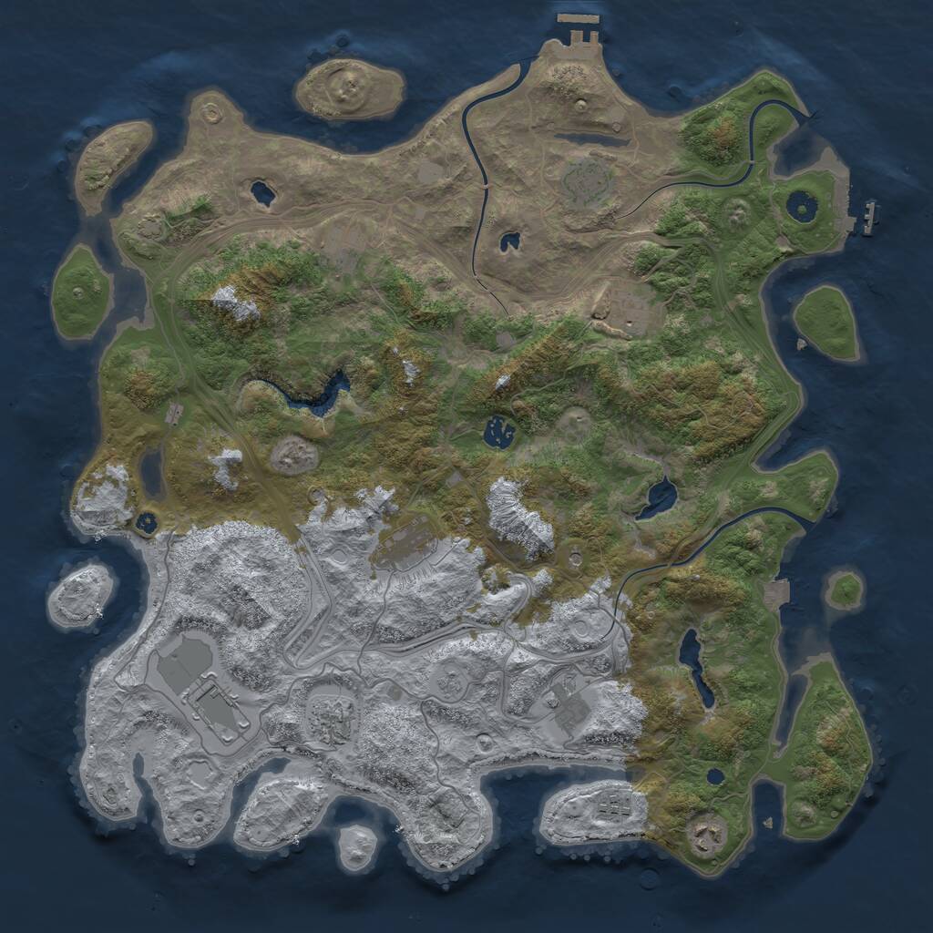 Rust Map: Procedural Map, Size: 4500, Seed: 2071395298, 16 Monuments