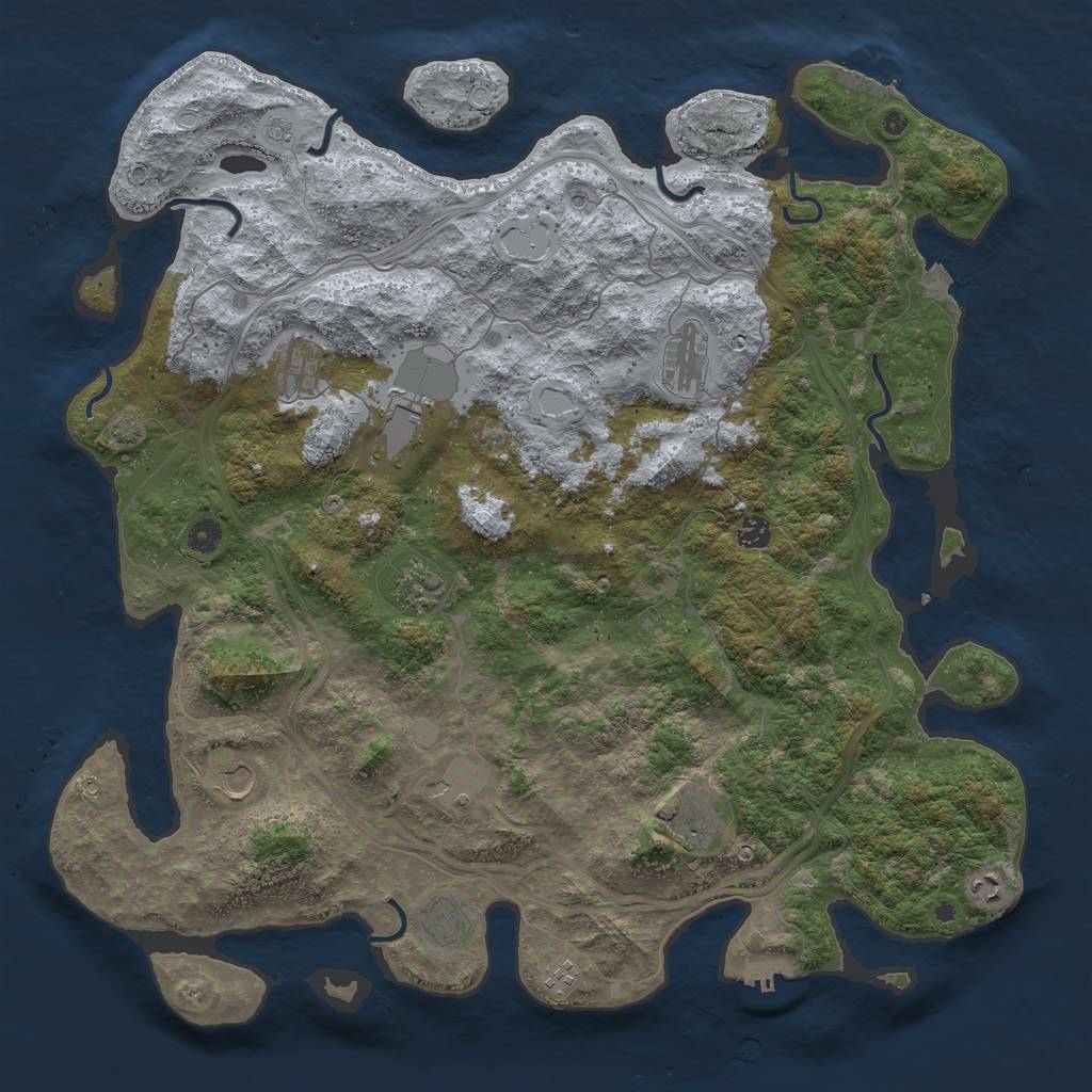Rust Map: Procedural Map, Size: 4800, Seed: 13376969, 19 Monuments