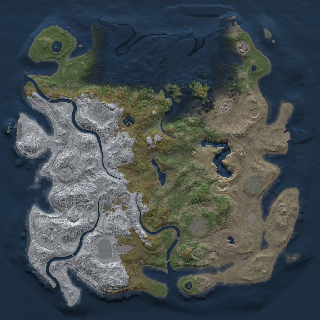 Rust Map: Procedural Map, Size: 4400, Seed: 763885633, 15 Monuments