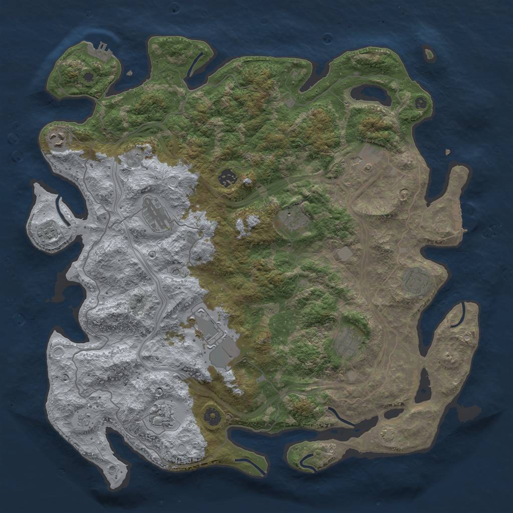 Rust Map: Procedural Map, Size: 4400, Seed: 763885633, 18 Monuments