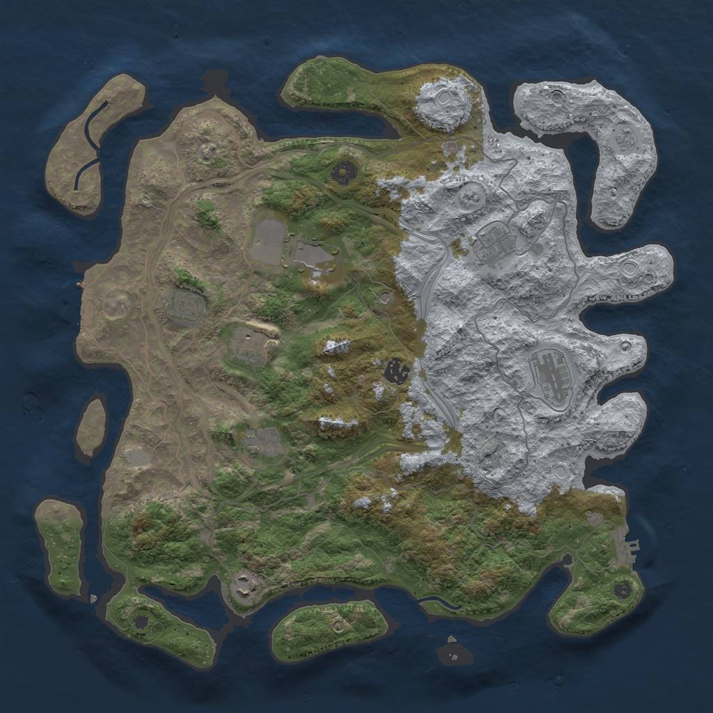 Rust Map: Procedural Map, Size: 4250, Seed: 498523230, 17 Monuments
