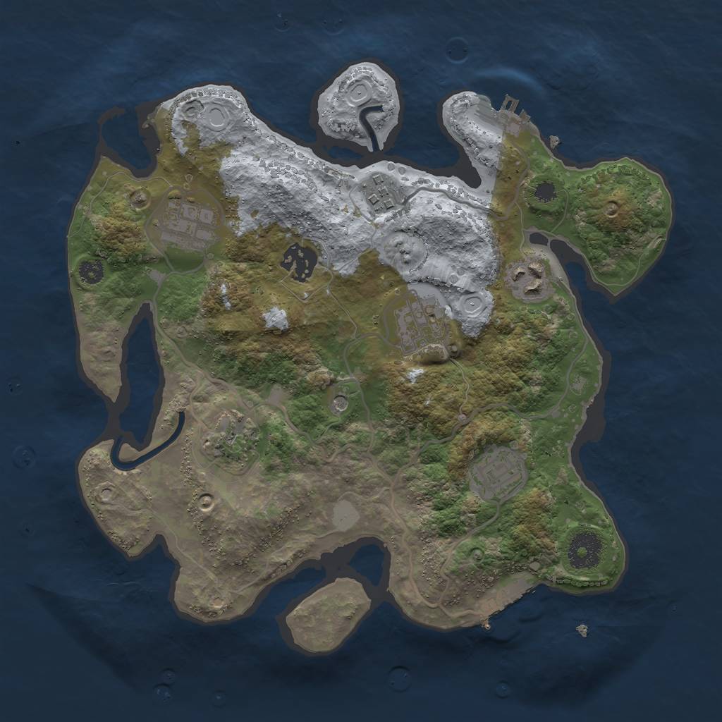 Rust Map: Procedural Map, Size: 3000, Seed: 13549, 15 Monuments