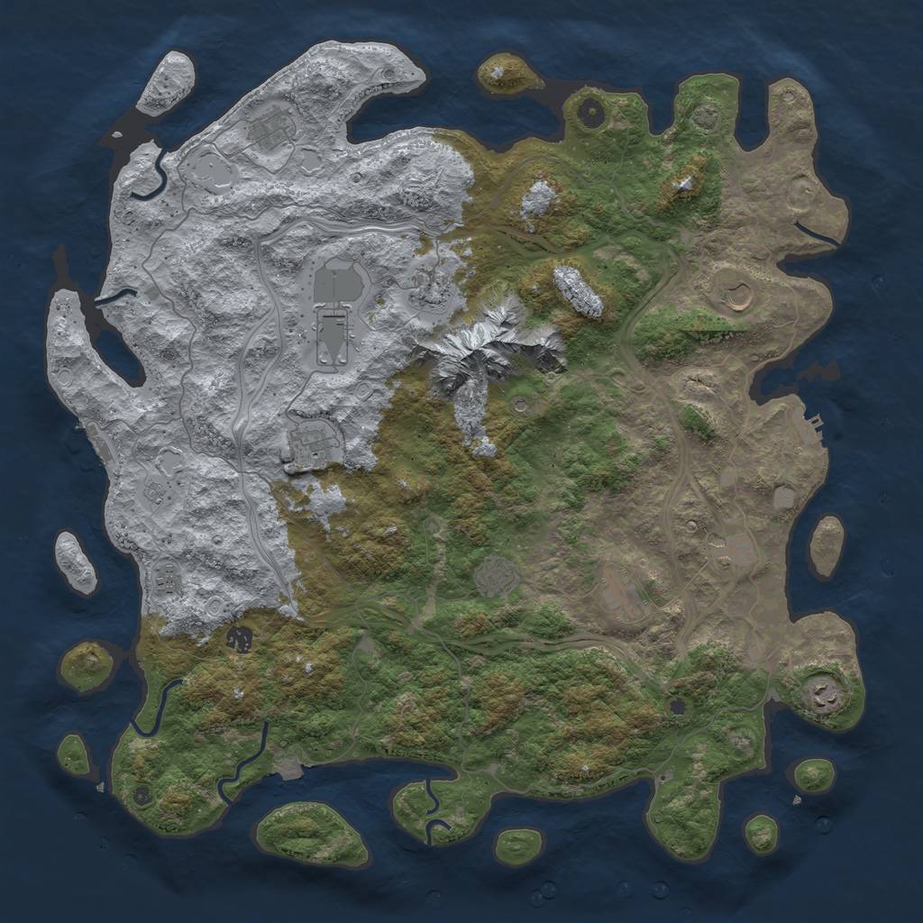Rust Map: Procedural Map, Size: 5000, Seed: 64234, 19 Monuments