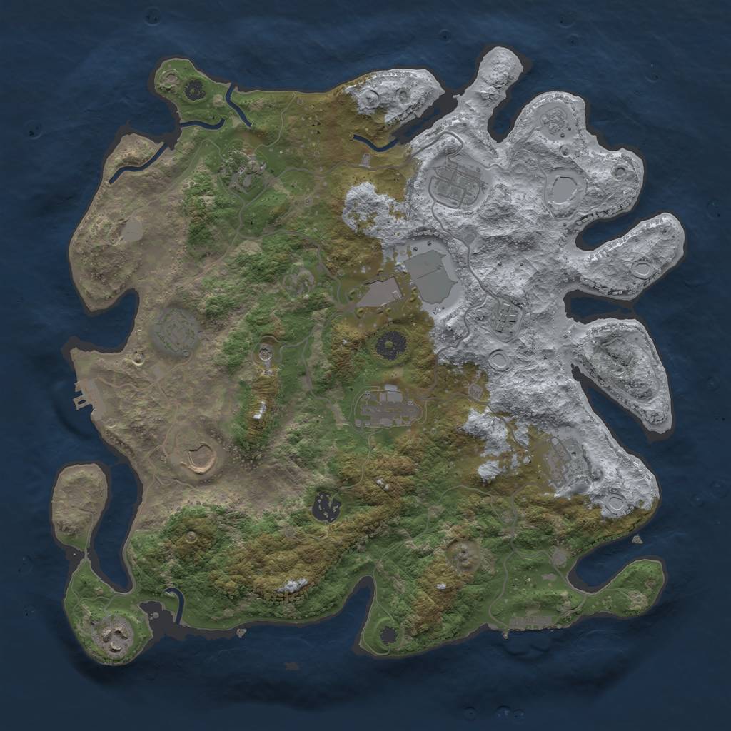 Rust Map: Procedural Map, Size: 3750, Seed: 5546353, 19 Monuments