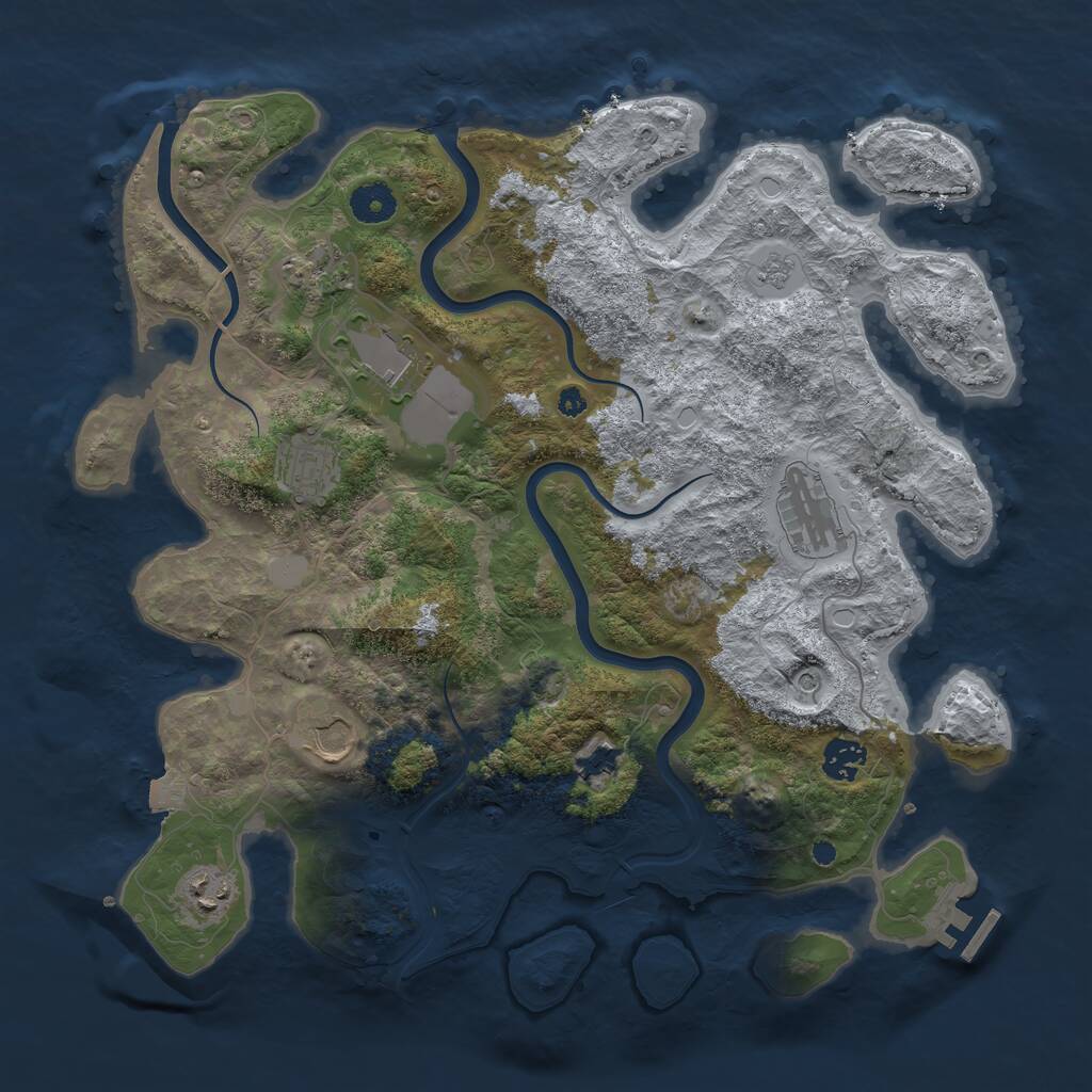 Rust Map: Procedural Map, Size: 3800, Seed: 1663474526, 13 Monuments