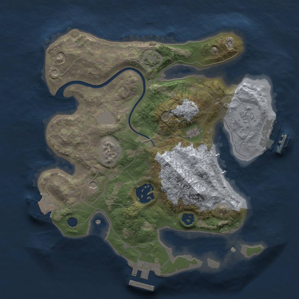 Rust Map: Procedural Map, Size: 2400, Seed: 13585, 7 Monuments