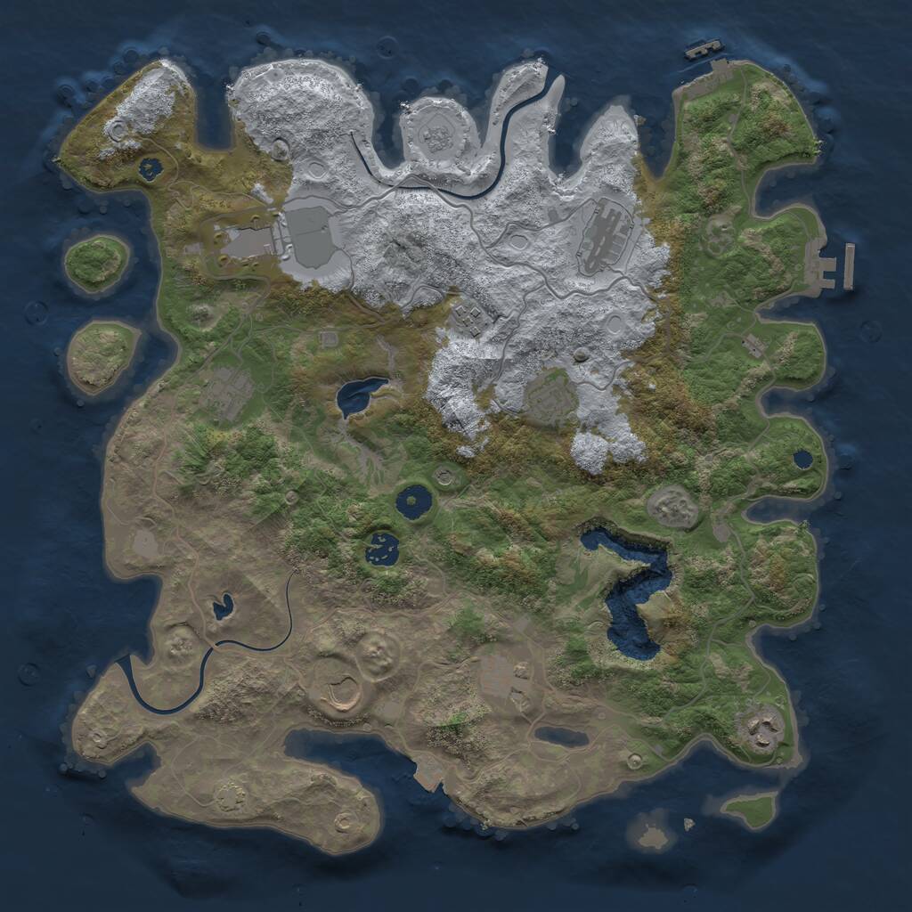 Rust Map: Procedural Map, Size: 4000, Seed: 376340, 15 Monuments