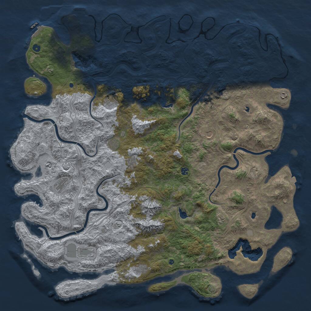 Rust Map: Procedural Map, Size: 6000, Seed: 15426868, 17 Monuments