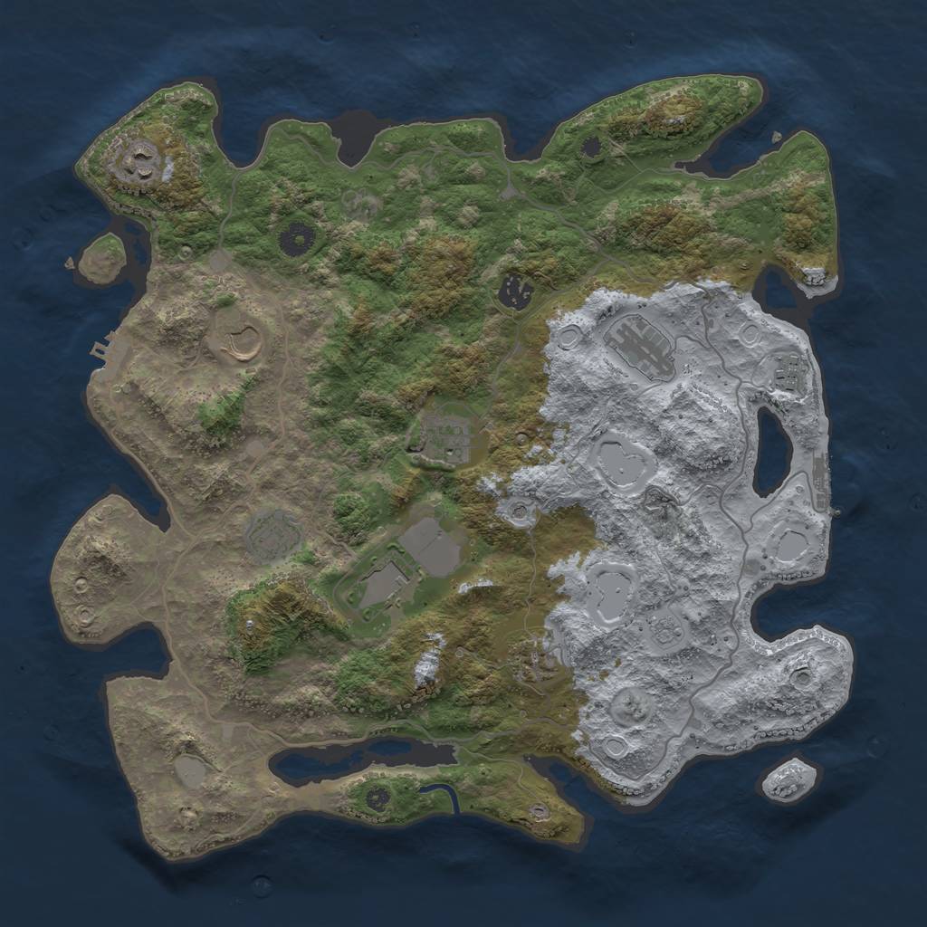 Rust Map: Procedural Map, Size: 4000, Seed: 1614221377, 16 Monuments