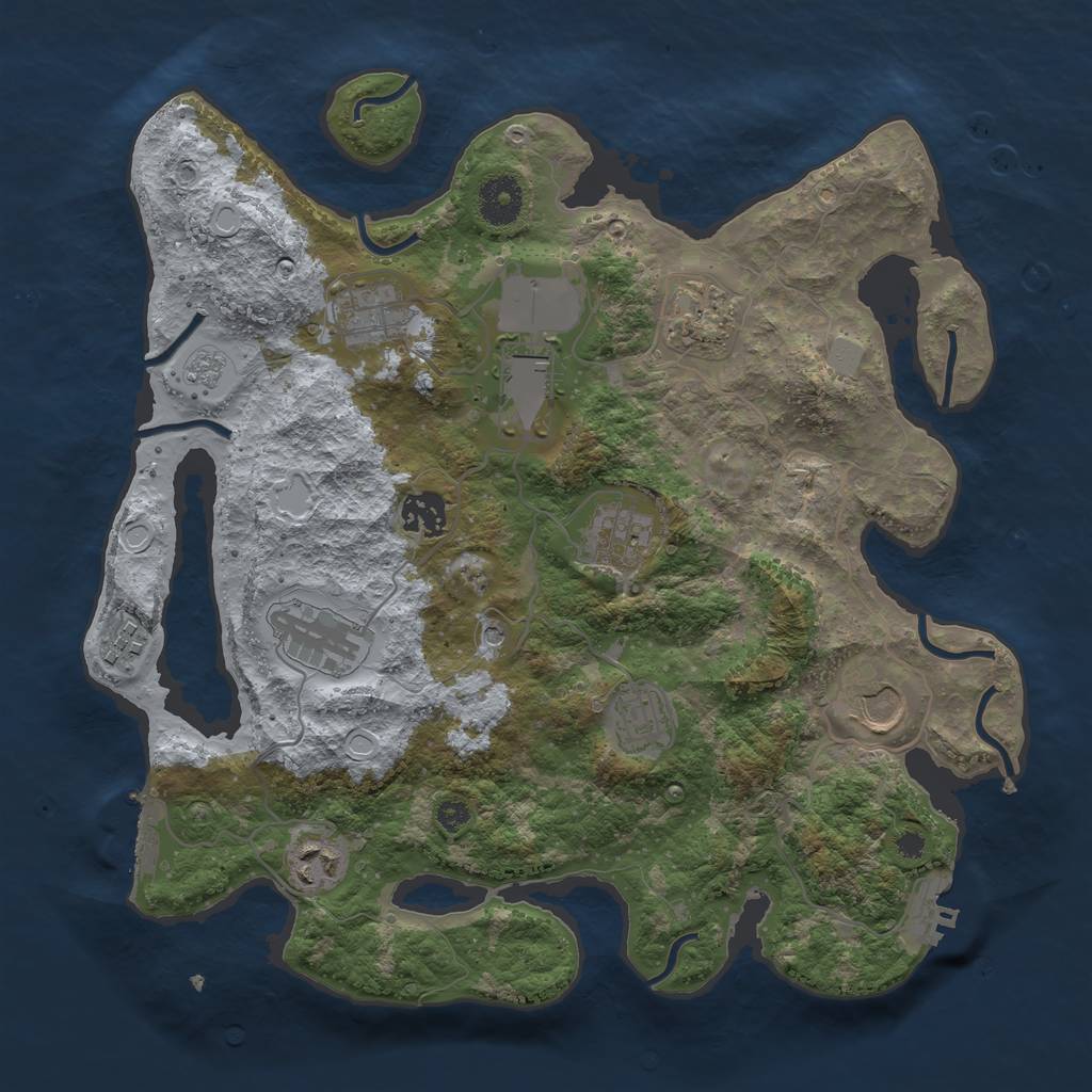 Rust Map: Procedural Map, Size: 3500, Seed: 356005632, 19 Monuments