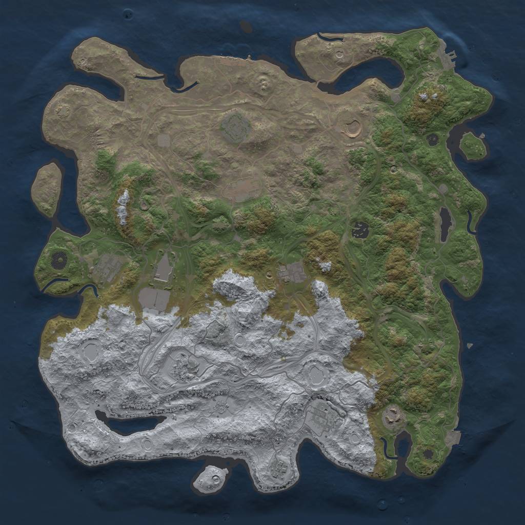 Rust Map: Procedural Map, Size: 4500, Seed: 2085105272, 19 Monuments
