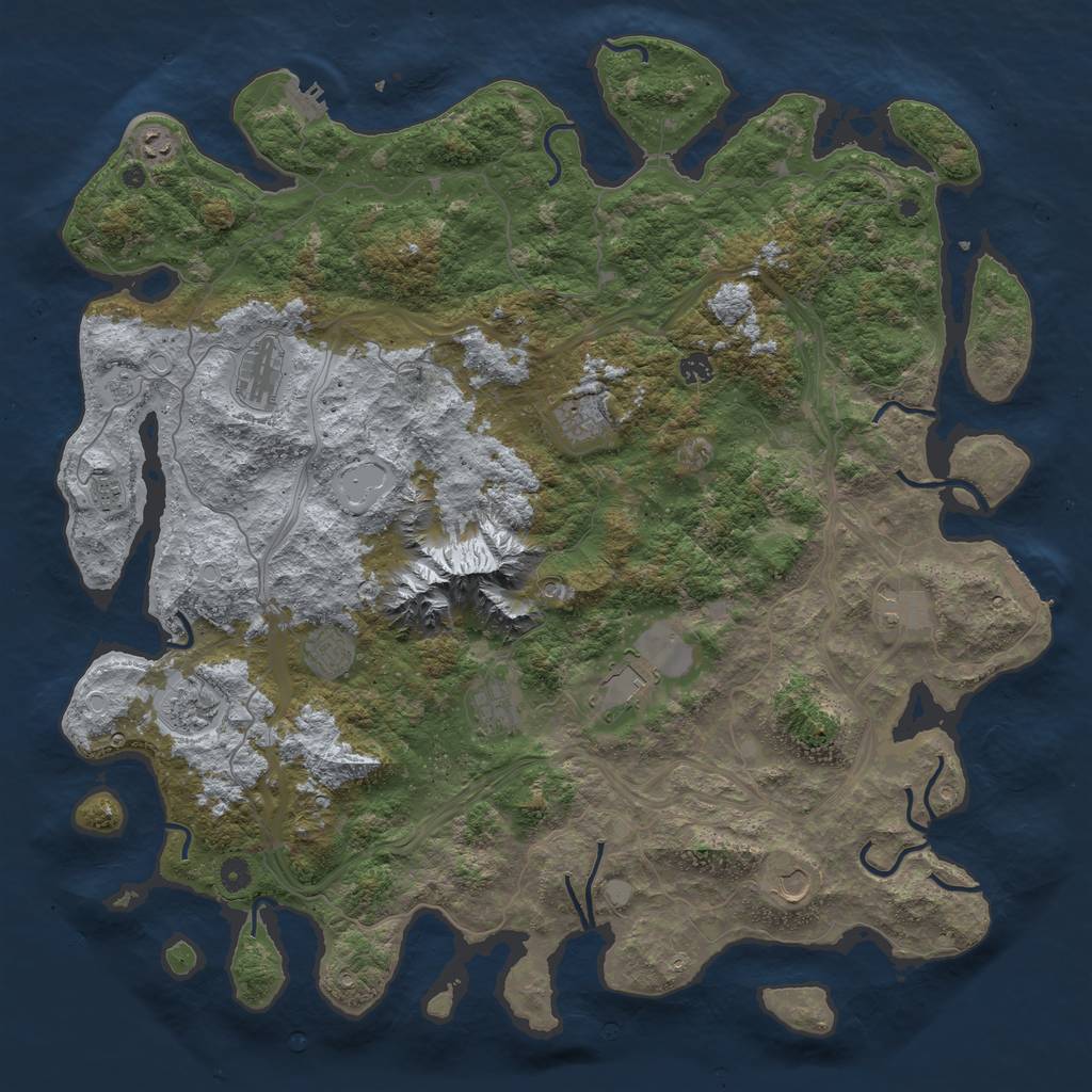 Rust Map: Procedural Map, Size: 5000, Seed: 3449856, 20 Monuments