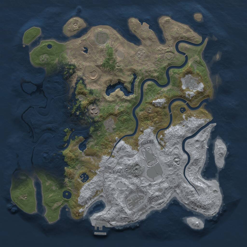 Rust Map: Procedural Map, Size: 4200, Seed: 97168, 14 Monuments
