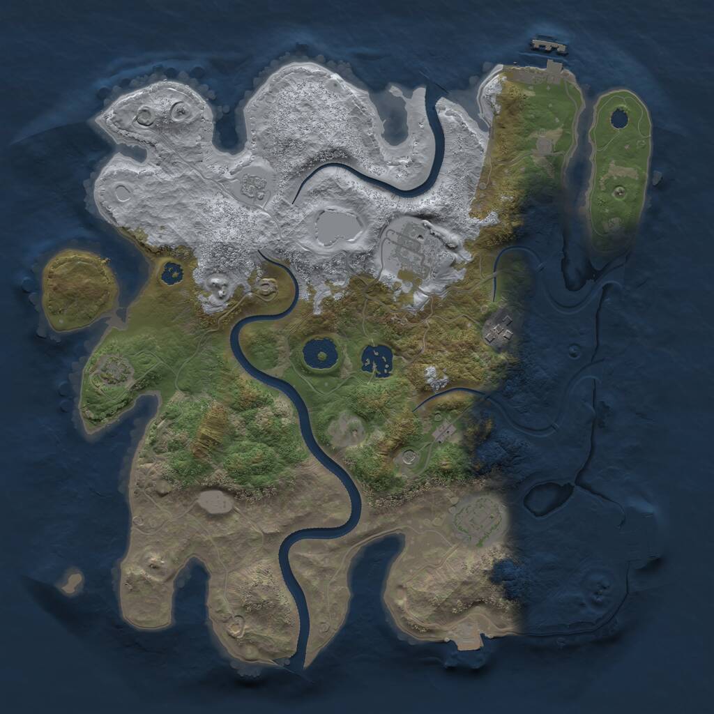 Rust Map: Procedural Map, Size: 3250, Seed: 1682736830, 10 Monuments