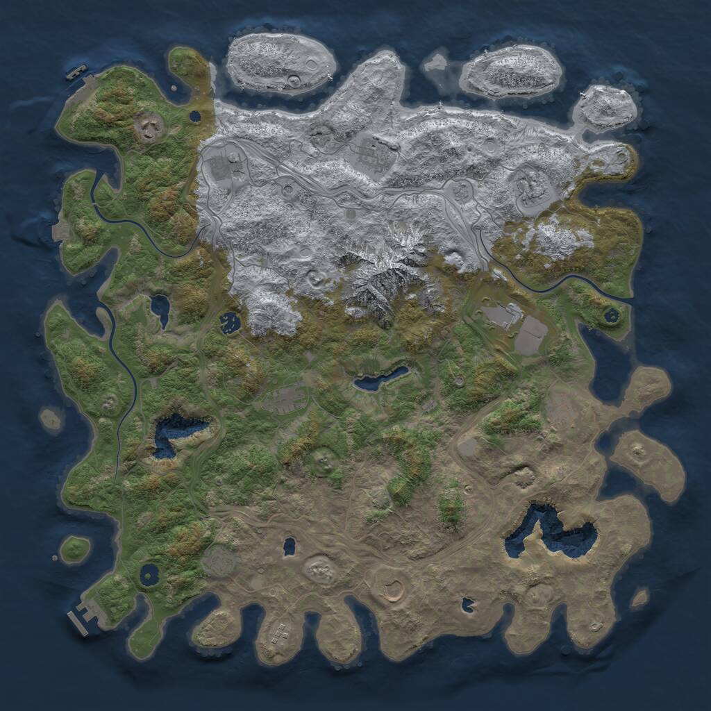Rust Map: Procedural Map, Size: 5000, Seed: 556645564, 17 Monuments