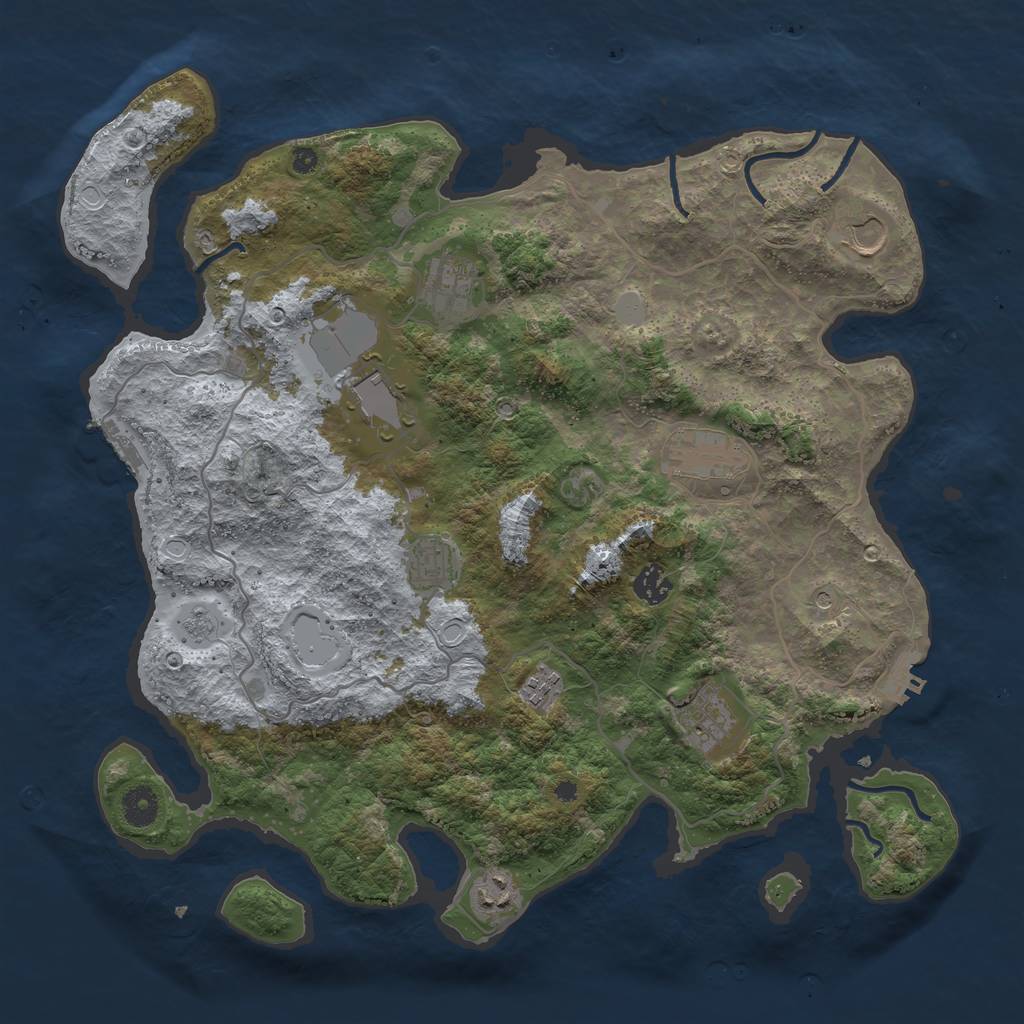 Rust Map: Procedural Map, Size: 4000, Seed: 1949, 18 Monuments