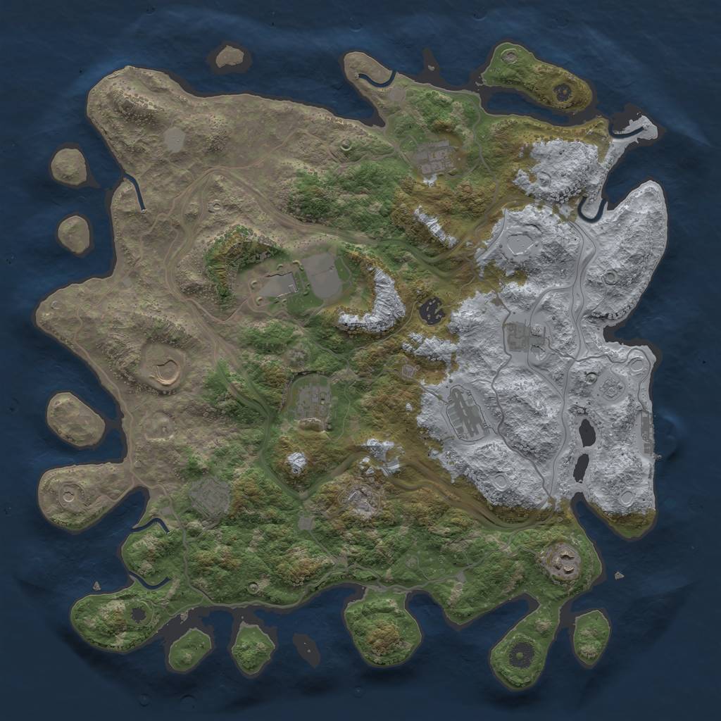 Rust Map: Procedural Map, Size: 4250, Seed: 92837461, 17 Monuments