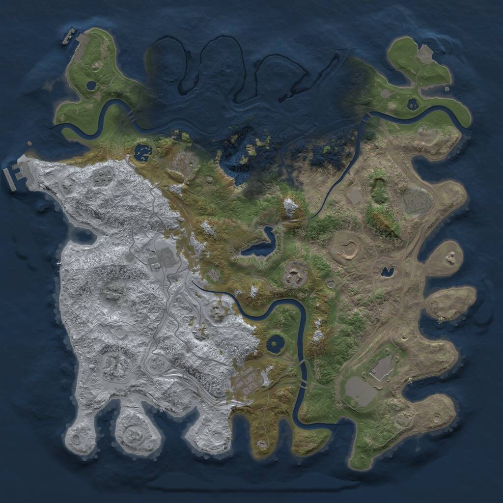 Rust Map: Procedural Map, Size: 4250, Seed: 308212293, 16 Monuments