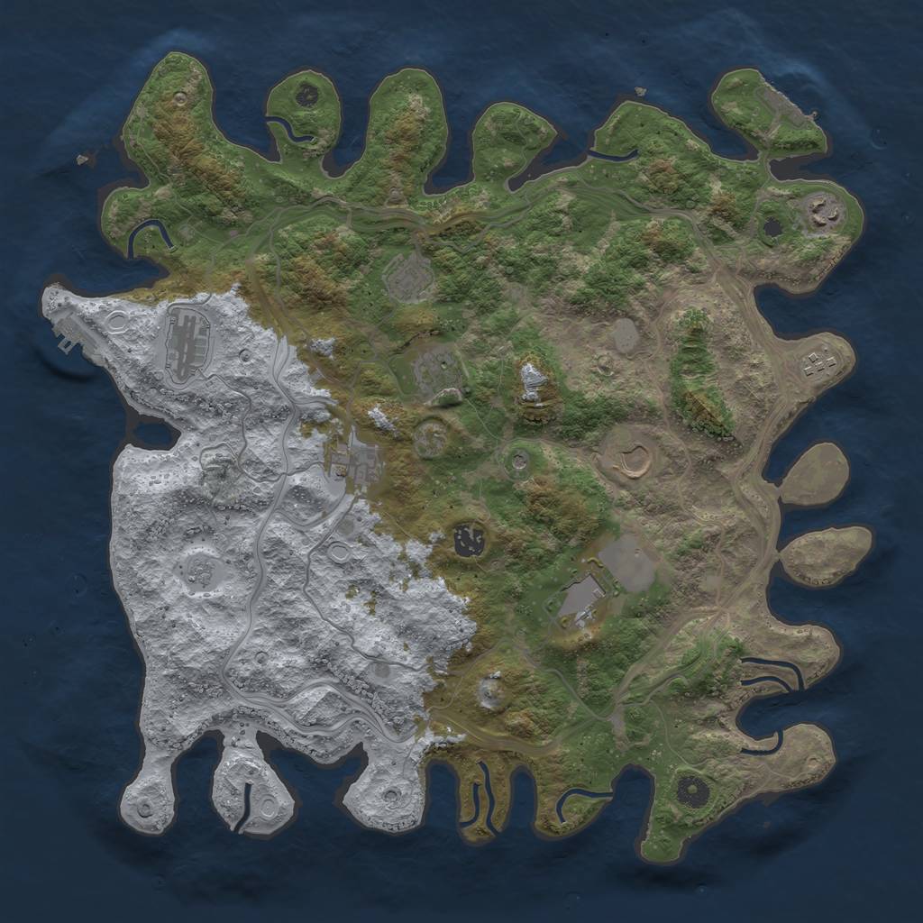 Rust Map: Procedural Map, Size: 4250, Seed: 308212293, 18 Monuments