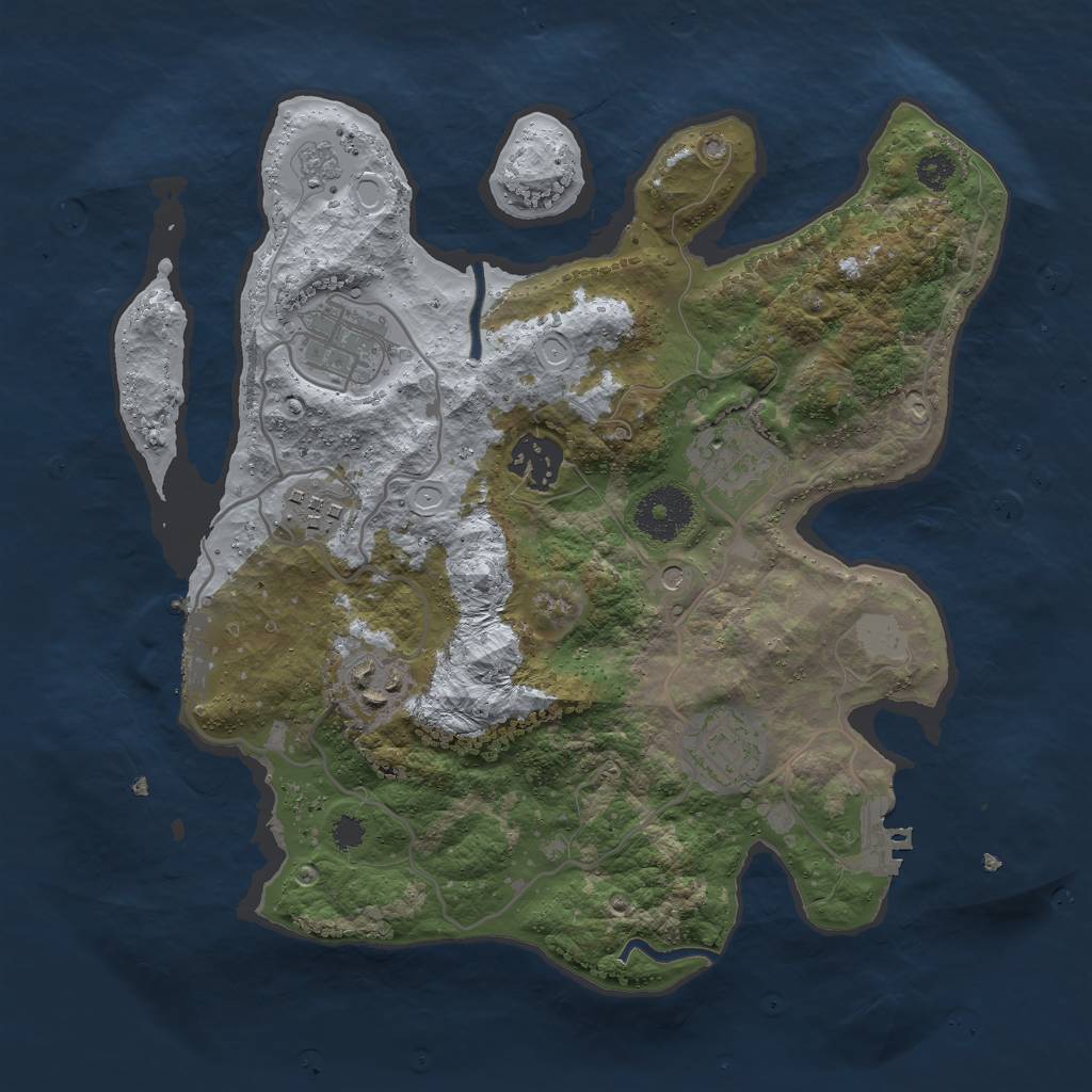 Rust Map: Procedural Map, Size: 3000, Seed: 44991, 15 Monuments