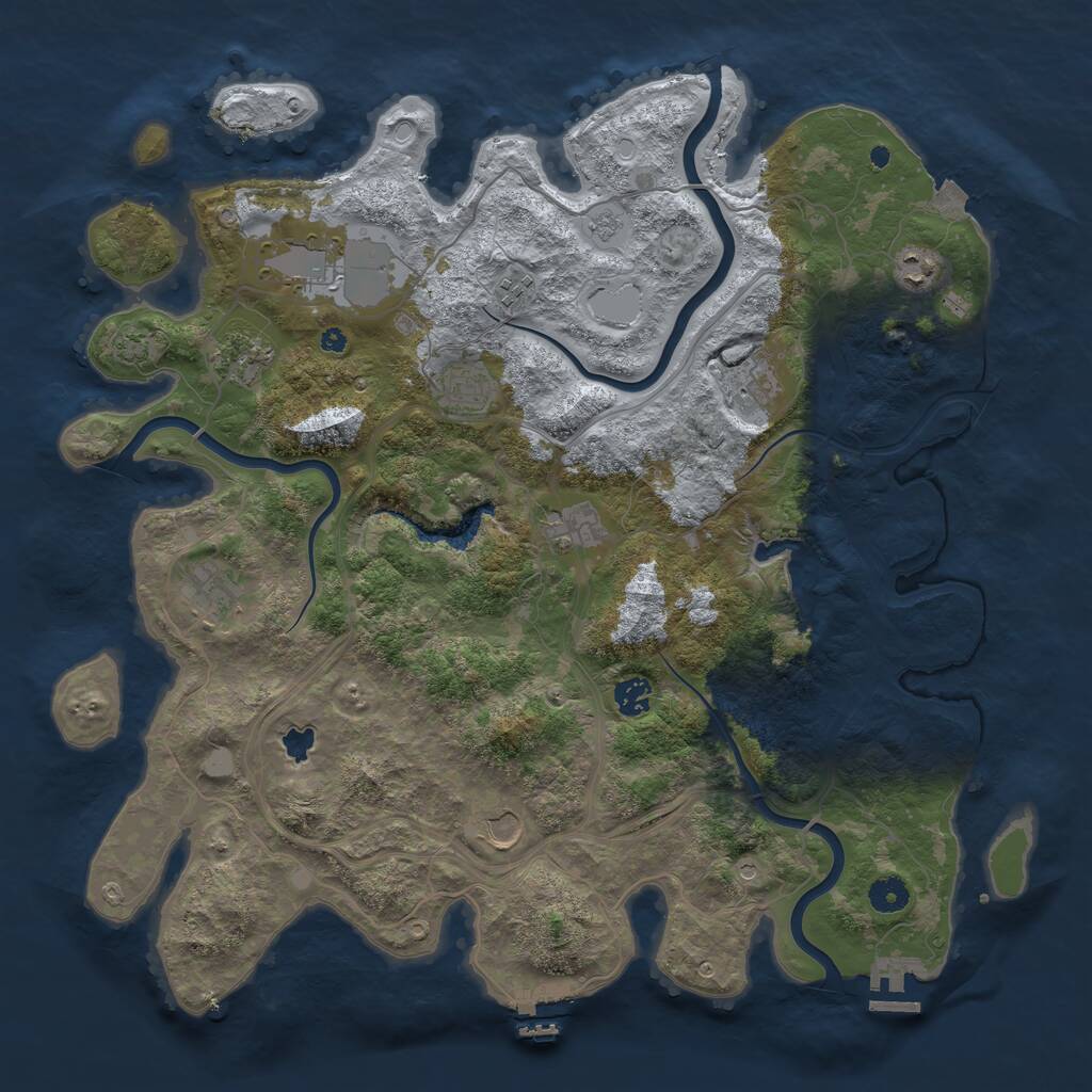 Rust Map: Procedural Map, Size: 4300, Seed: 11111710, 16 Monuments