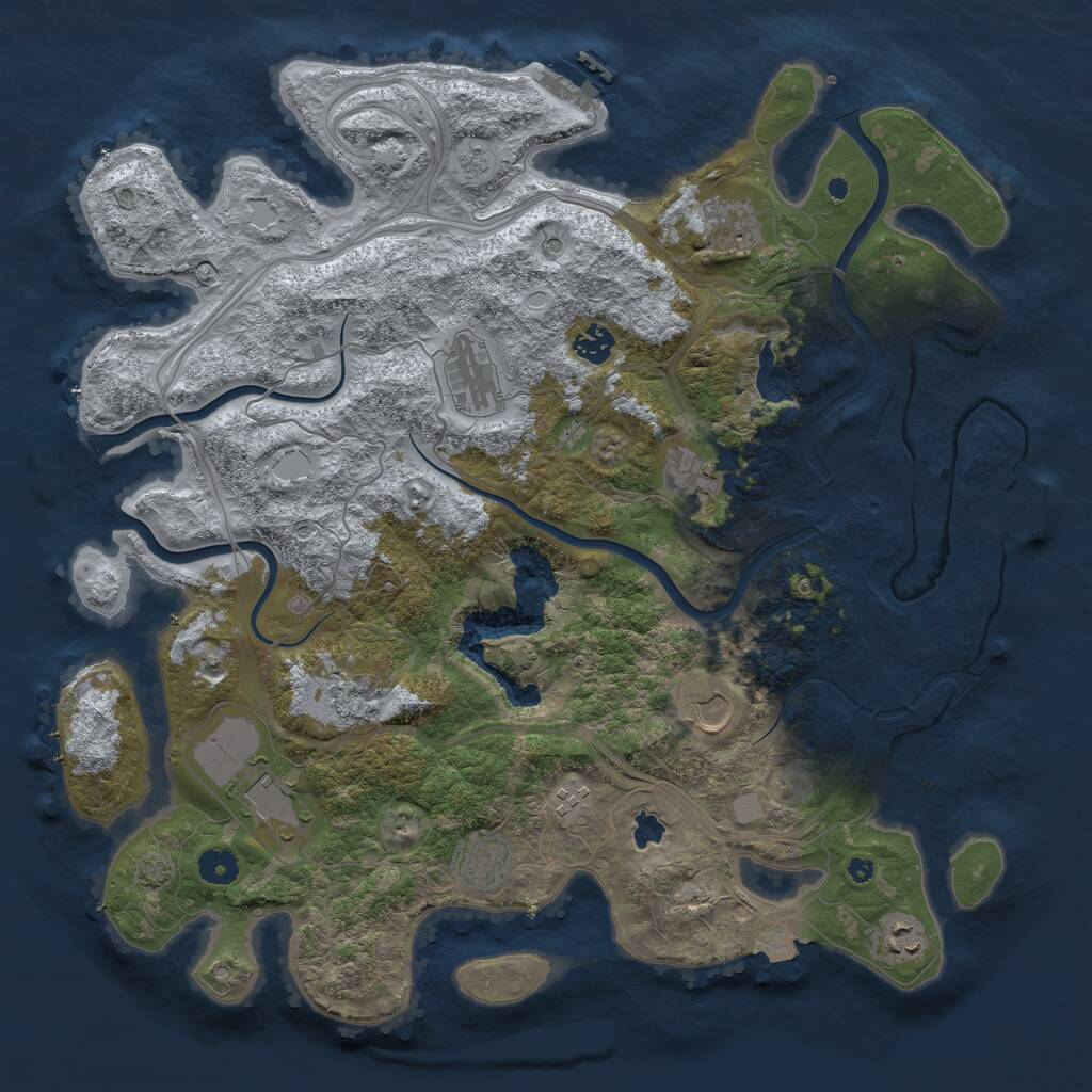 Rust Map: Procedural Map, Size: 4250, Seed: 5431831, 16 Monuments