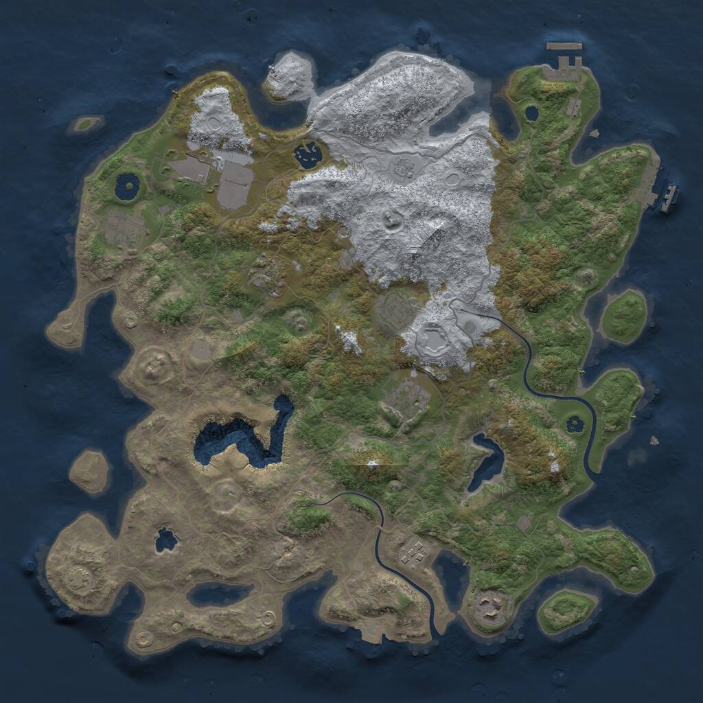 Rust Map: Procedural Map, Size: 4000, Seed: 1803400690, 14 Monuments