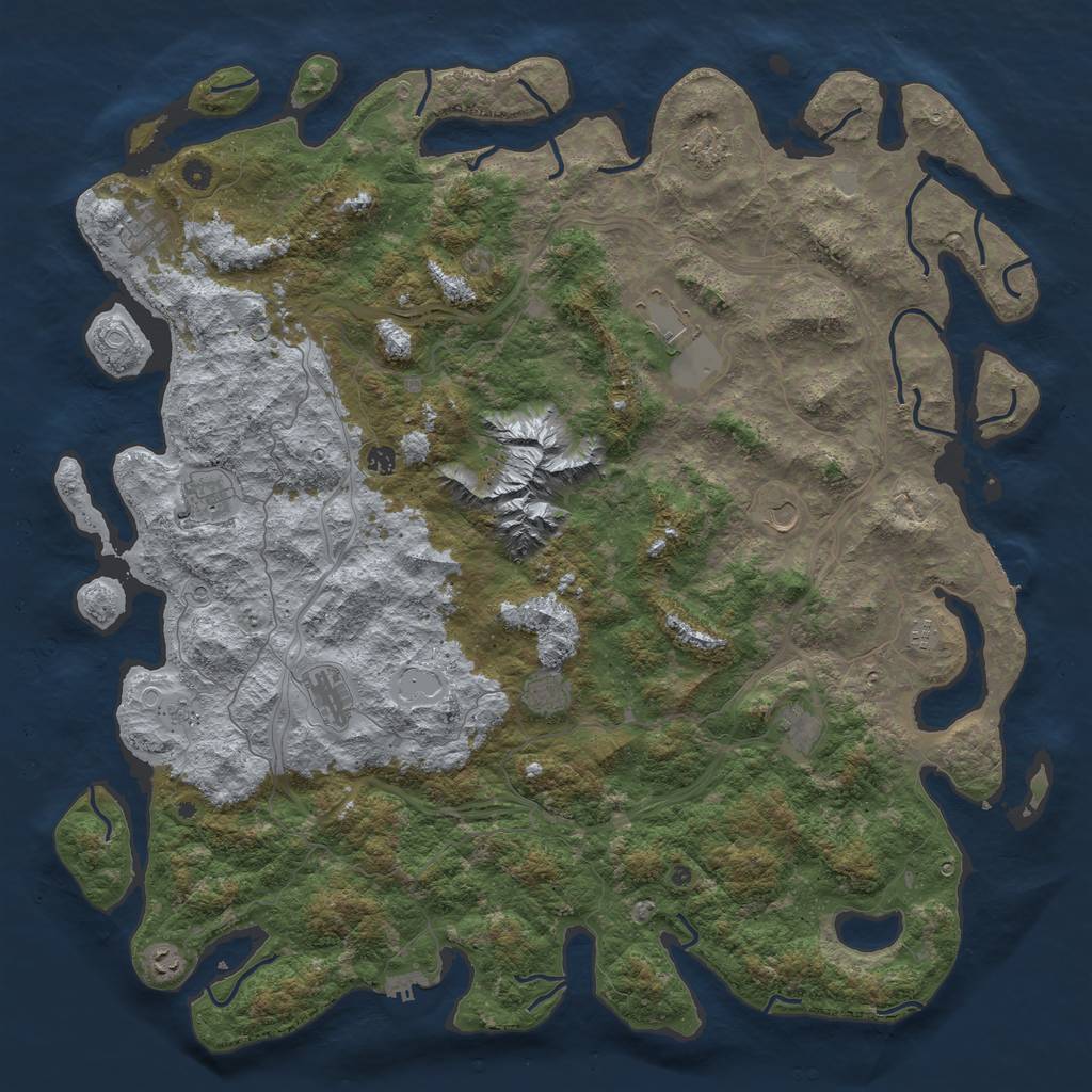 Rust Map: Procedural Map, Size: 5500, Seed: 696867, 20 Monuments