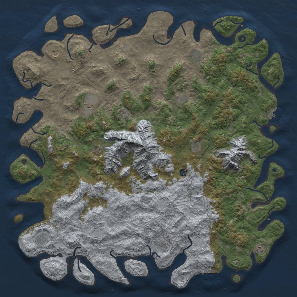 Rust Map: Procedural Map, Size: 6000, Seed: 6430, 20 Monuments
