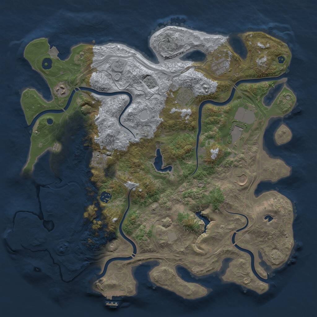 Rust Map: Procedural Map, Size: 4250, Seed: 1633410338, 14 Monuments