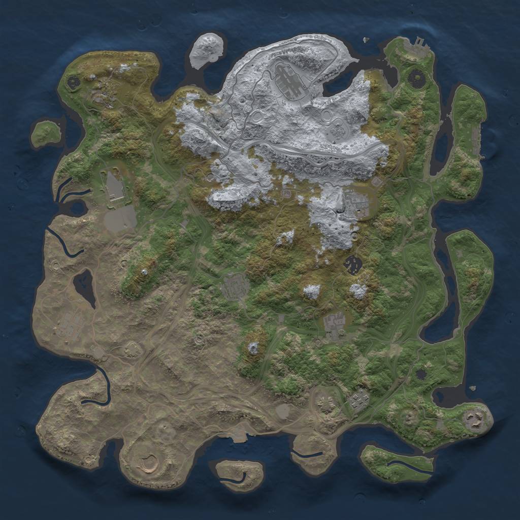 Rust Map: Procedural Map, Size: 4250, Seed: 103341842, 19 Monuments
