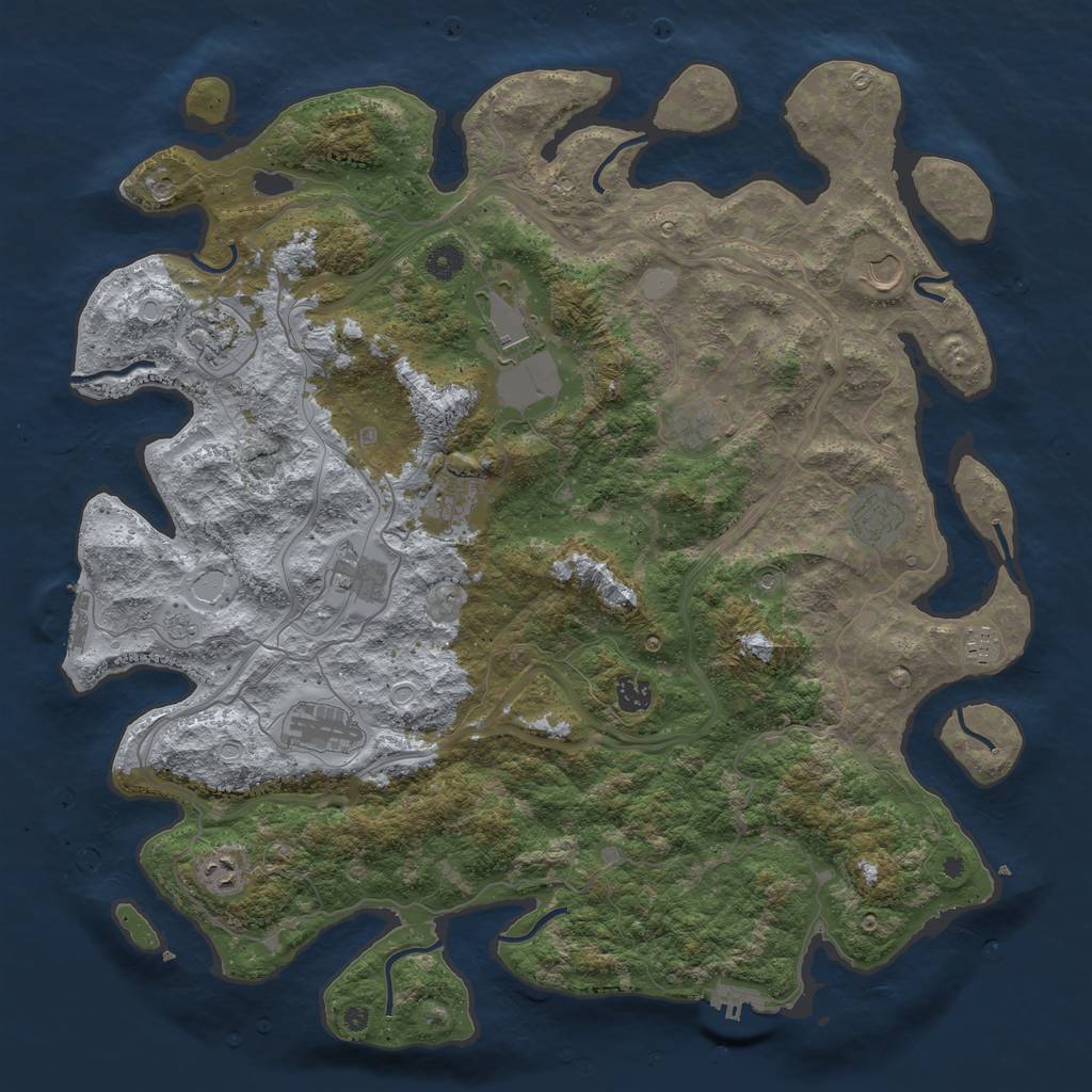 Rust Map: Procedural Map, Size: 4500, Seed: 555447, 20 Monuments