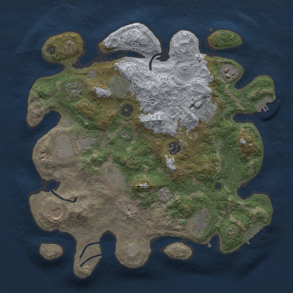 Rust Map: Procedural Map, Size: 3500, Seed: 1158153057, 19 Monuments