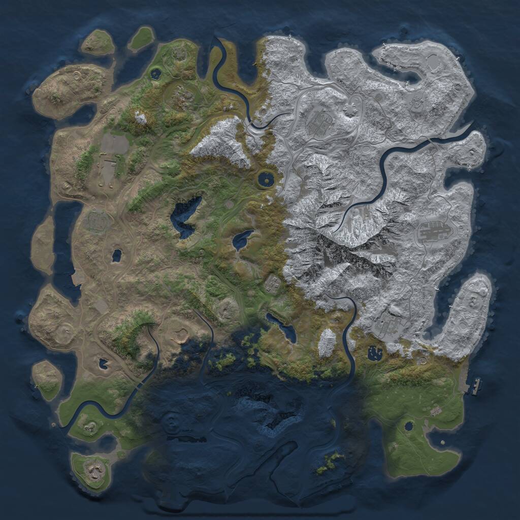 Rust Map: Procedural Map, Size: 5000, Seed: 247532731, 16 Monuments