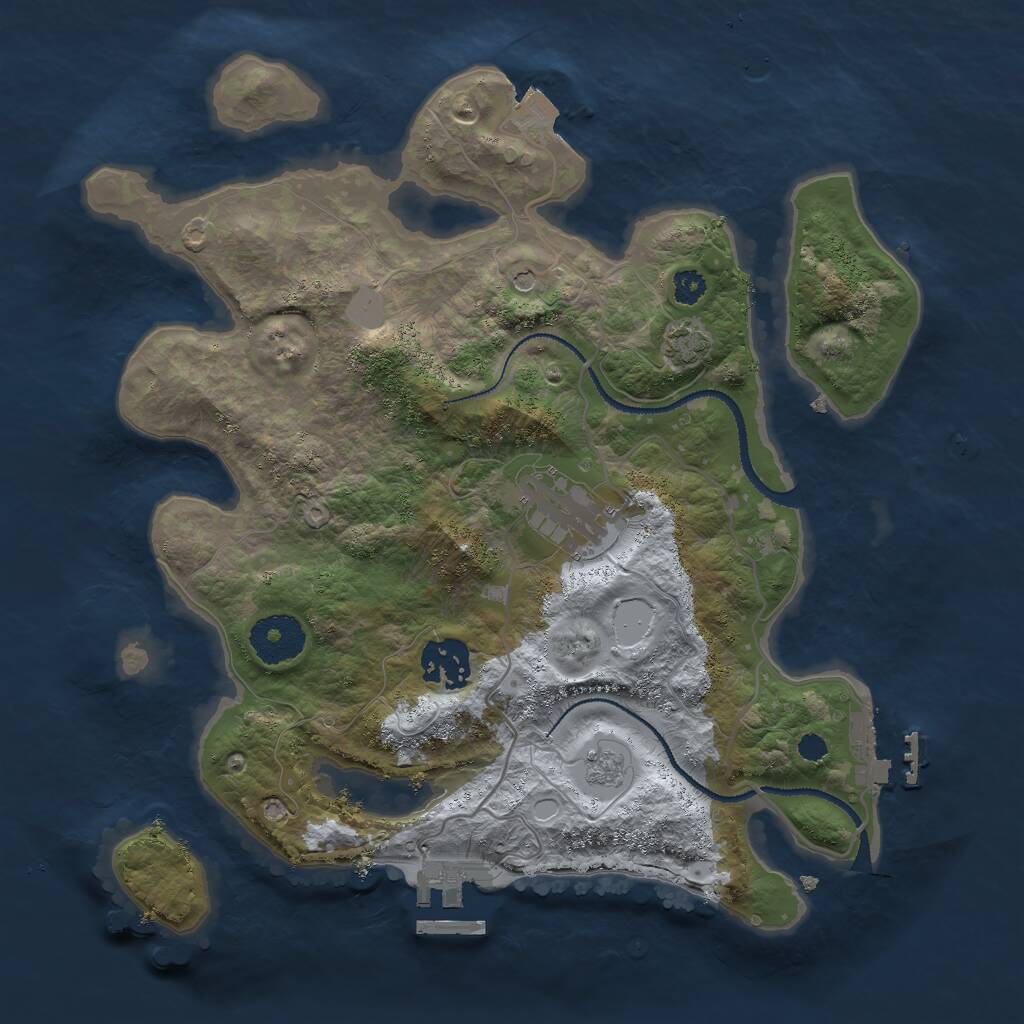 Rust Map: Procedural Map, Size: 3000, Seed: 748491107, 8 Monuments