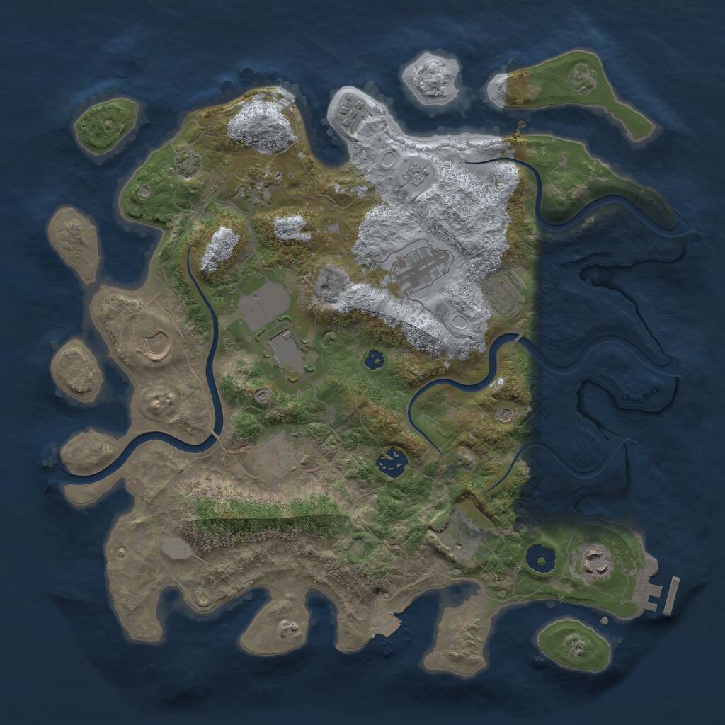 Rust Map: Procedural Map, Size: 3750, Seed: 1433773012, 15 Monuments