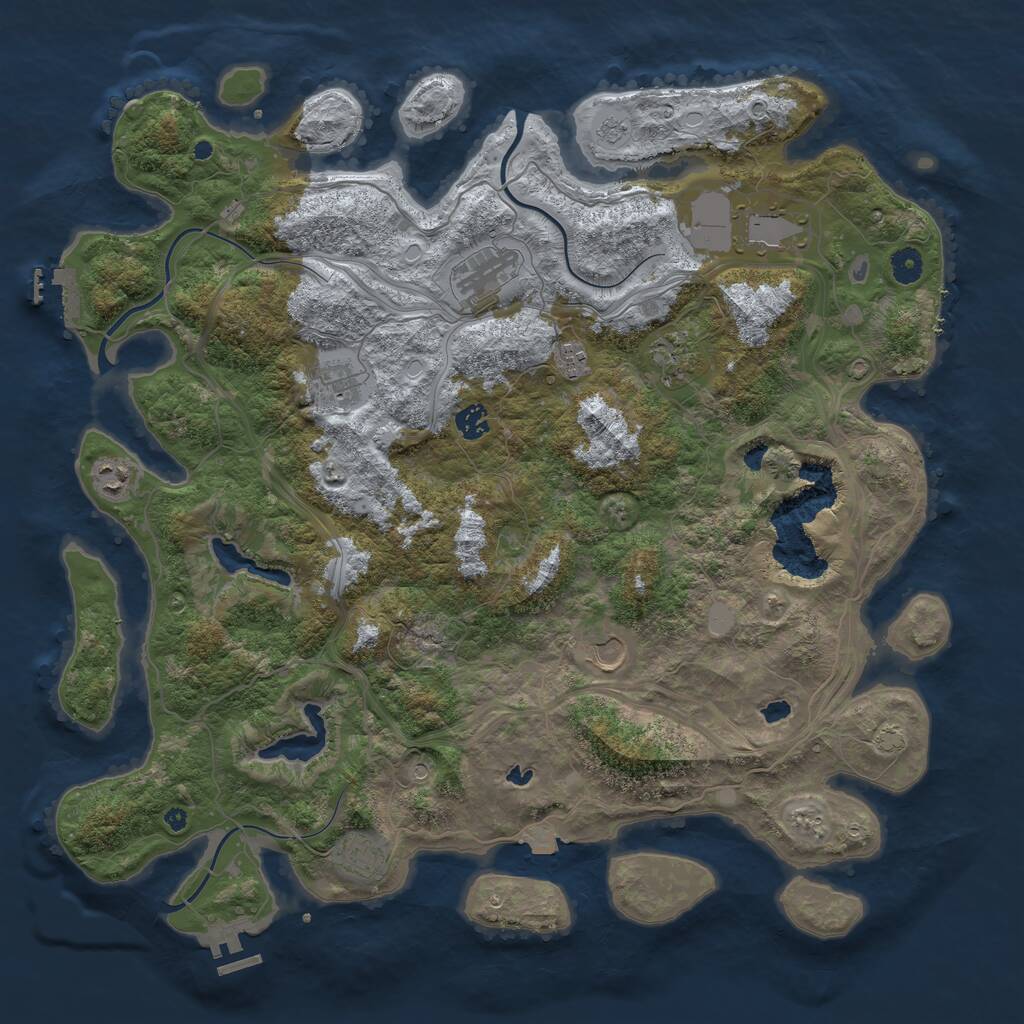 Rust Map: Procedural Map, Size: 4500, Seed: 325383, 15 Monuments