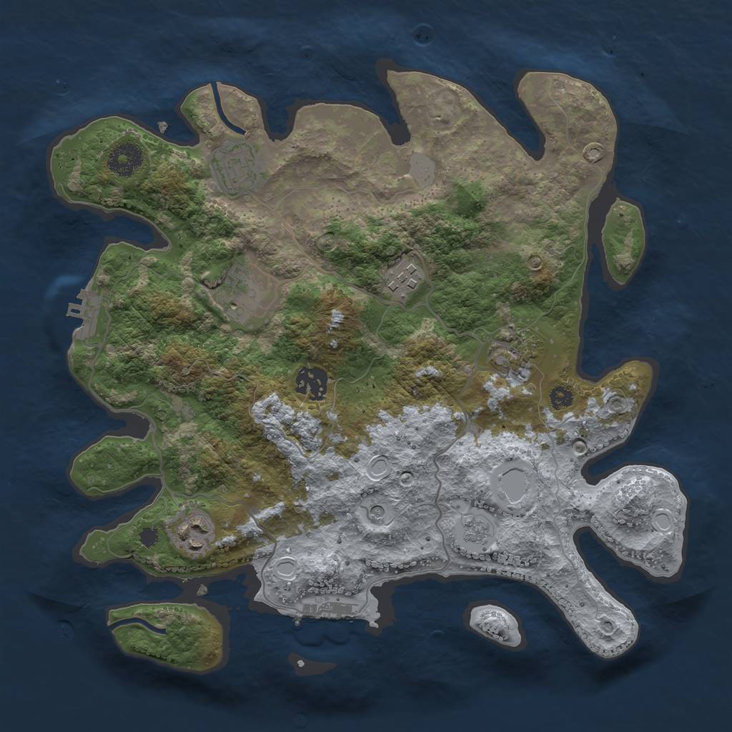 Rust Map: Procedural Map, Size: 3250, Seed: 190293, 15 Monuments