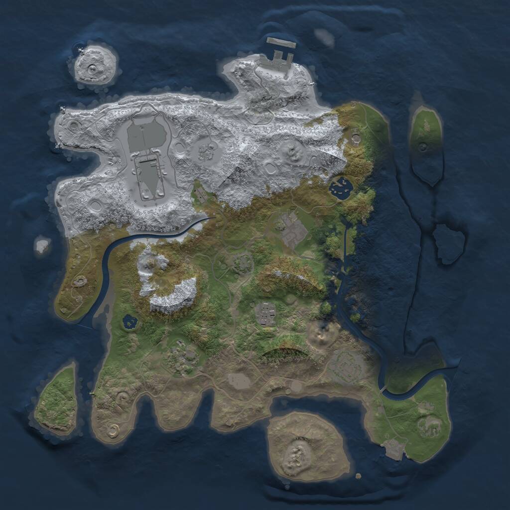 Rust Map: Procedural Map, Size: 3500, Seed: 57592686, 11 Monuments