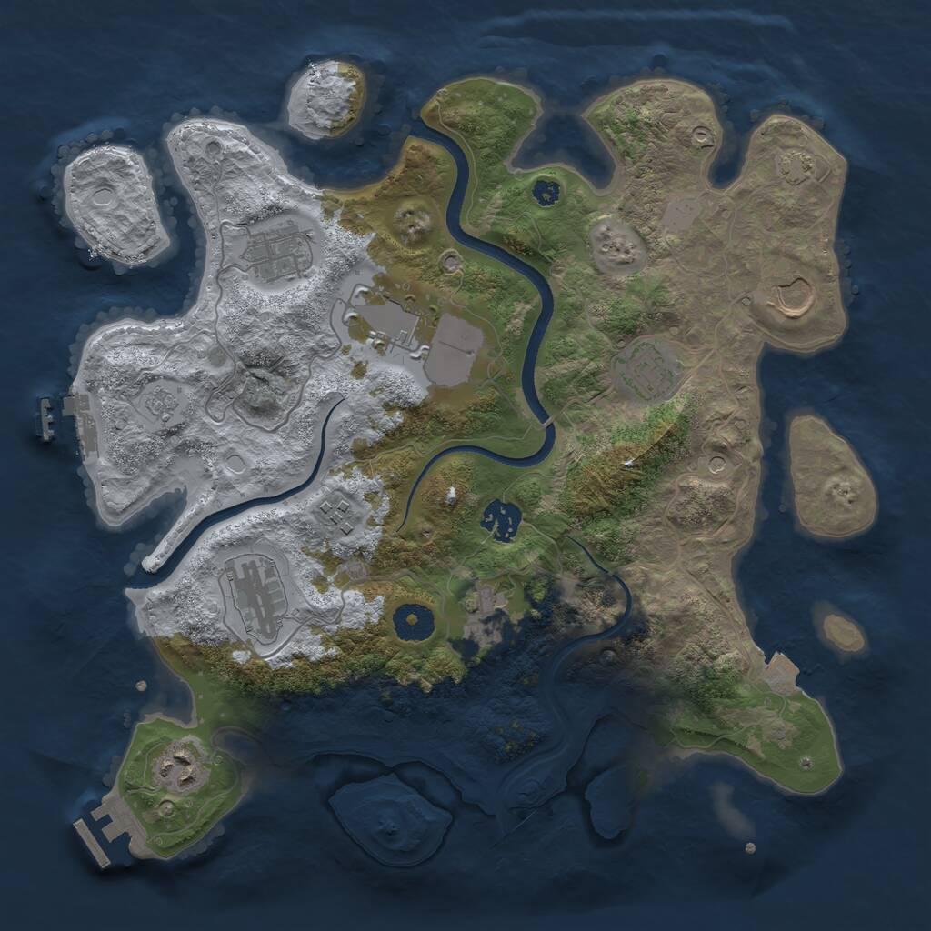 Rust Map: Procedural Map, Size: 3500, Seed: 72022093, 15 Monuments