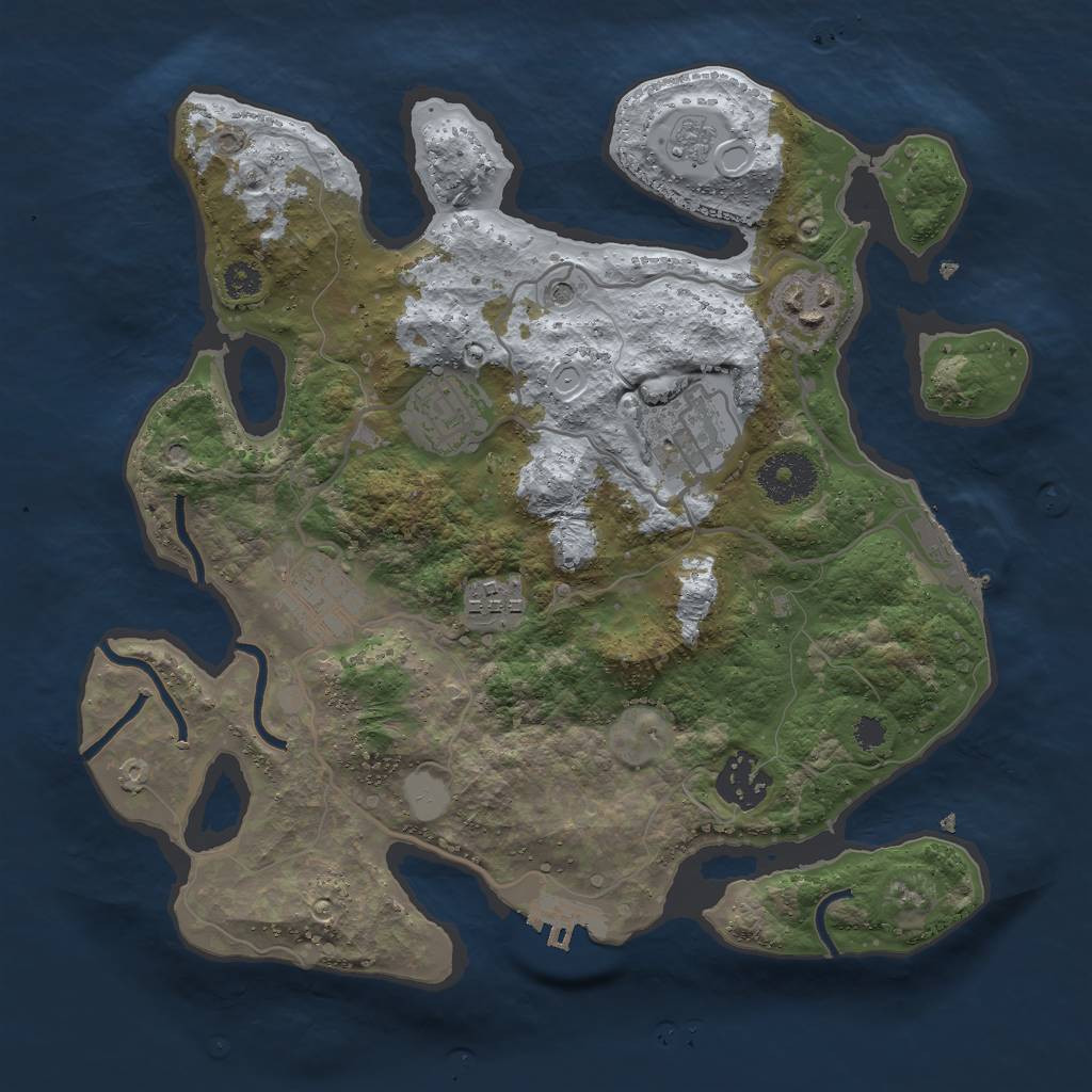 Rust Map: Procedural Map, Size: 3000, Seed: 790557495, 15 Monuments