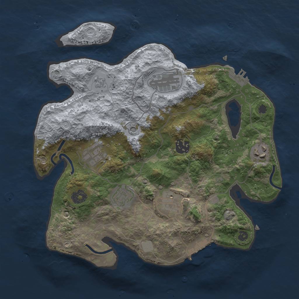 Rust Map: Procedural Map, Size: 3000, Seed: 1817299486, 15 Monuments