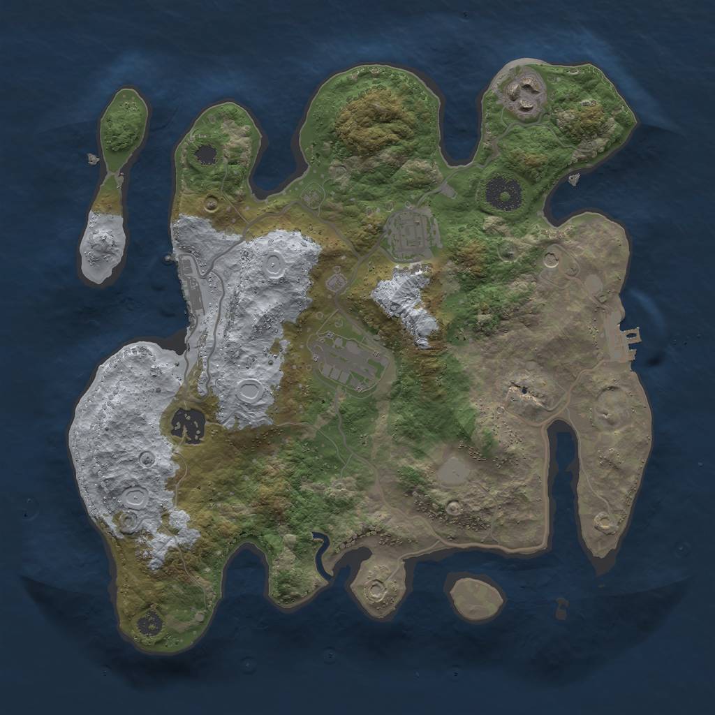Rust Map: Procedural Map, Size: 3000, Seed: 64061109, 12 Monuments